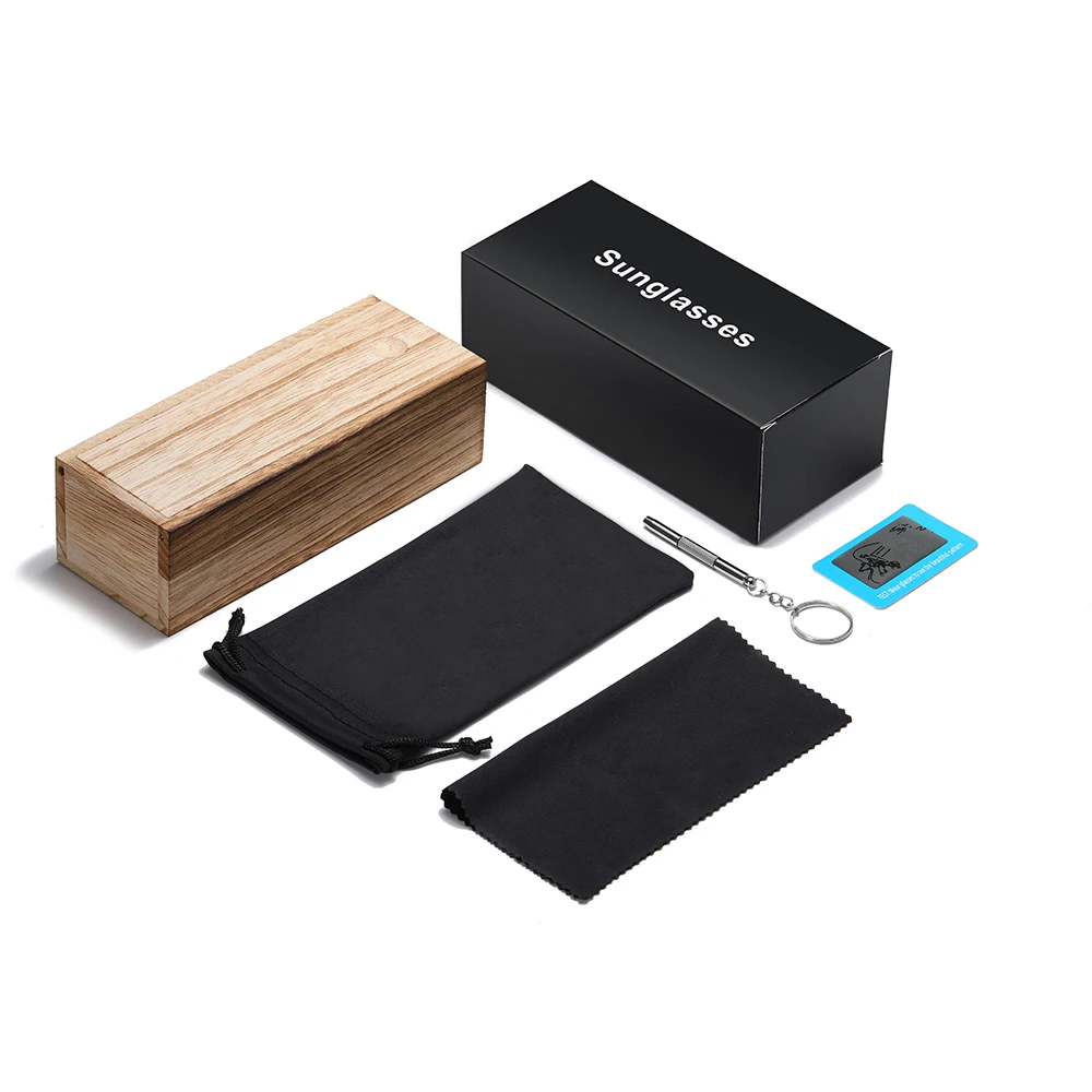 Lunettes de Soleil Homme Bois Bambou GM Rouge Verte Marron Bleue UV Polarisées – Image 3