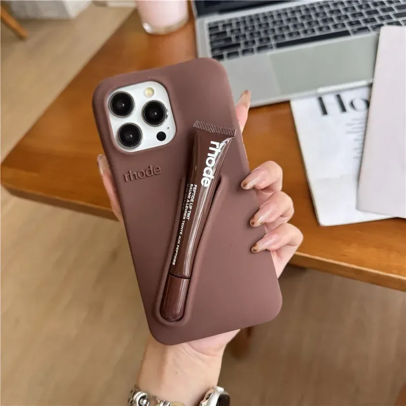 Coque Housse iPhone 11 12 13 14 15 16 Pro Max Plus rhode Encoche Rouge à Lèvres