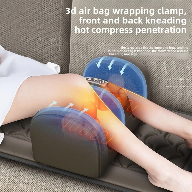 Matelas de Massage avec Oreiller Chauffant Multi Vitesses Télécommande Lombaires – Image 4