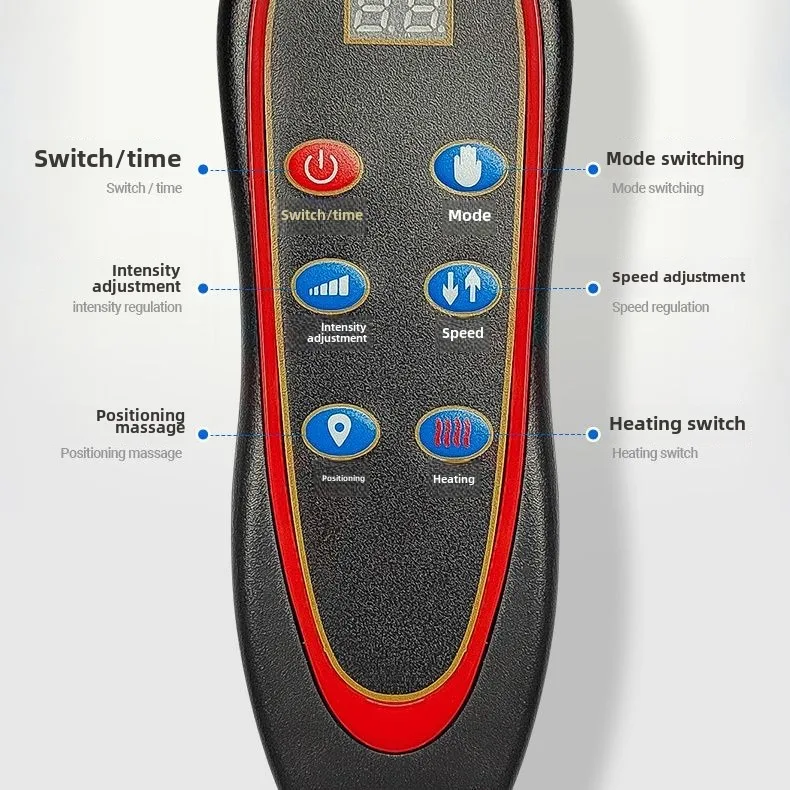 Matelas de Massage avec Oreiller Chauffant Multi Vitesses Télécommande Lombaires – Image 5