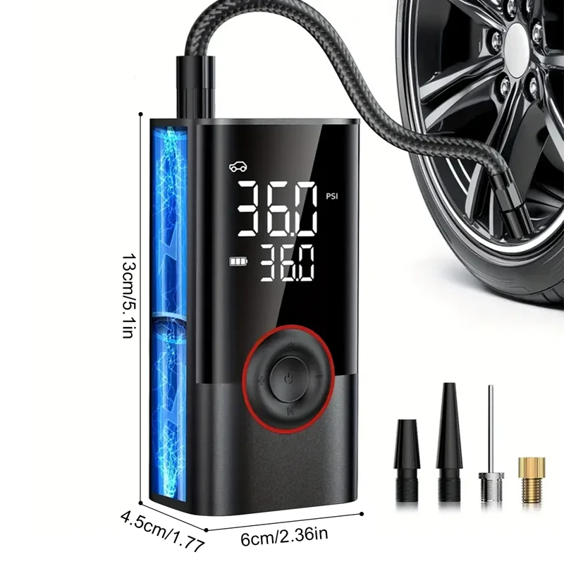 LEIBOO-Pompe à Air Électrique Filaire/Sans Fil, Compresseur d\'Air pour Voiture, Moto, Vélo, Bateau