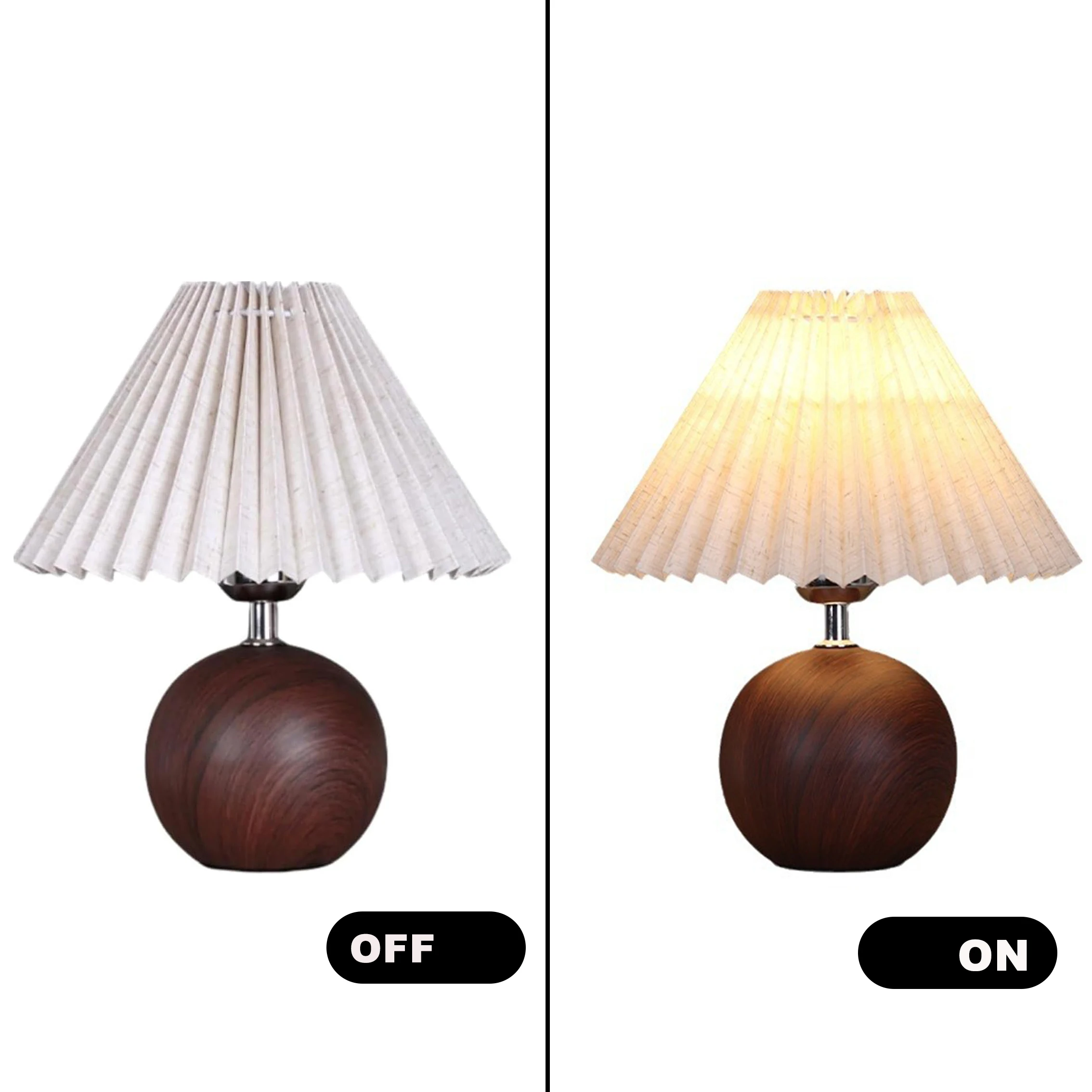 Lampe de Table LED nordique en tissu plissé, lumière tricolore EU pour salon, maison, chambre à coucher, décoration d\'ambiance, veilleuse LED