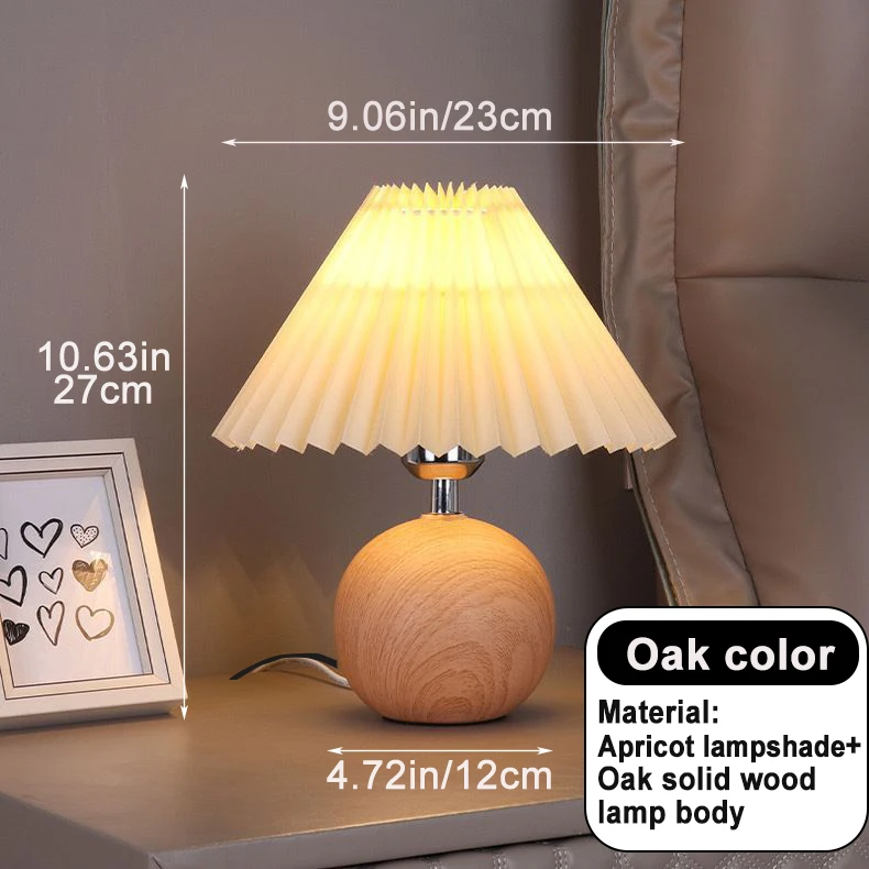 Lampe de Table LED nordique en tissu plissé, lumière tricolore EU pour salon, maison, chambre à coucher, décoration d\'ambiance, veilleuse LED