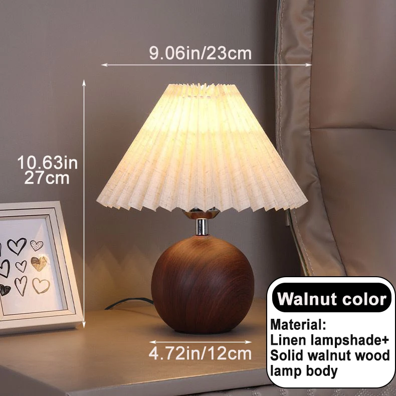 Lampe de Table LED nordique en tissu plissé, lumière tricolore EU pour salon, maison, chambre à coucher, décoration d'ambiance, veilleuse LED