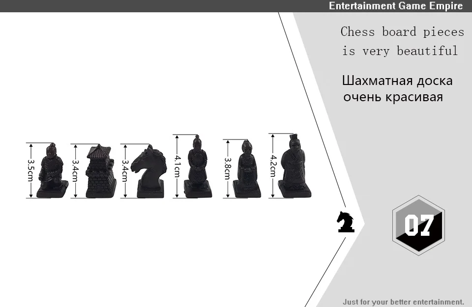 Collection Vintage d\'échecs 26x26cm(10.24 pouces), guerriers en terre cuite, sculpture sur bois, résine, noël, anniversaire, Premium
