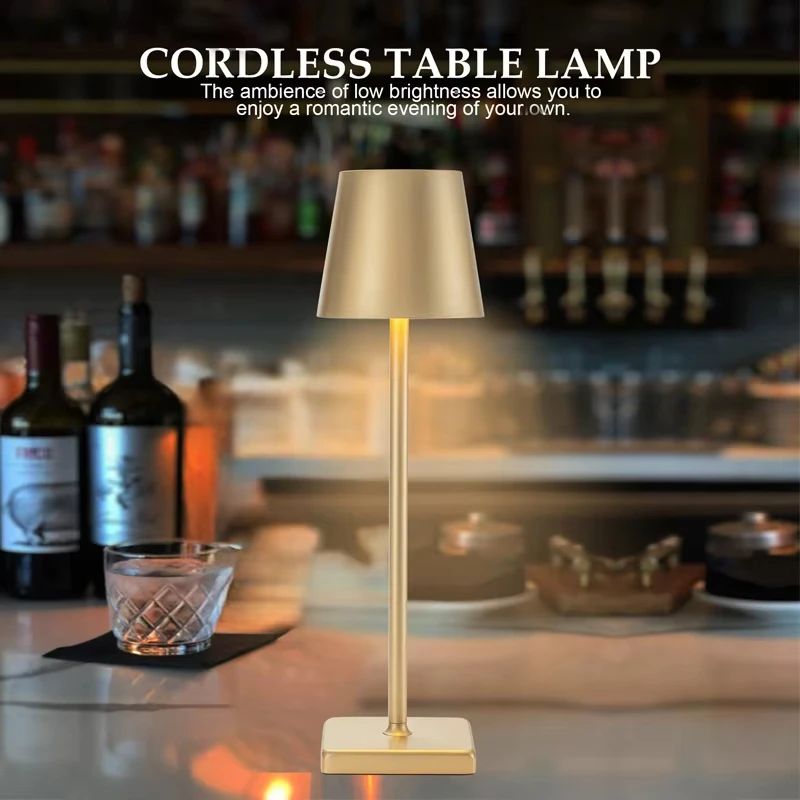 Lampe LED Déco Table Salon Bureau Sans Fil Tactile Rechargeable USB C Abat-Jour – Image 4