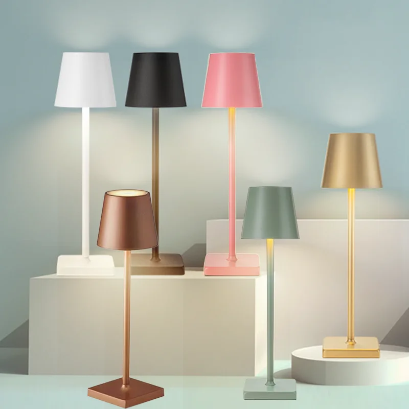 Lampe LED Déco Table Salon Bureau Sans Fil Tactile Rechargeable USB C Abat-Jour
