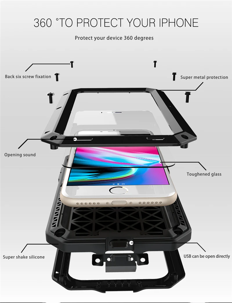 Coque iPhone Protection 7 8 10 11 12 13 14 15 Pro Max Plus X XR XS SE Antichoc – Image 2