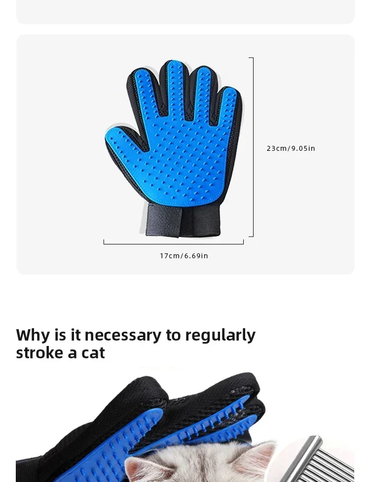 Gants de toilettage en Silicone pour animaux de compagnie, outil d\'épilation et de Massage pour chats/chiens, brosse de bain et fournitures de démêlage pour un entretien facile