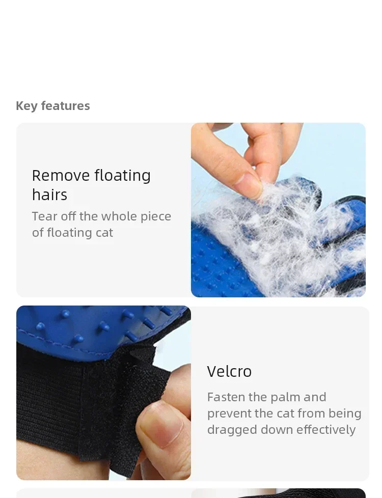 Gants de toilettage en Silicone pour animaux de compagnie, outil d'épilation et de Massage pour chats/chiens, brosse de bain et fournitures de démêlage pour un entretien facile