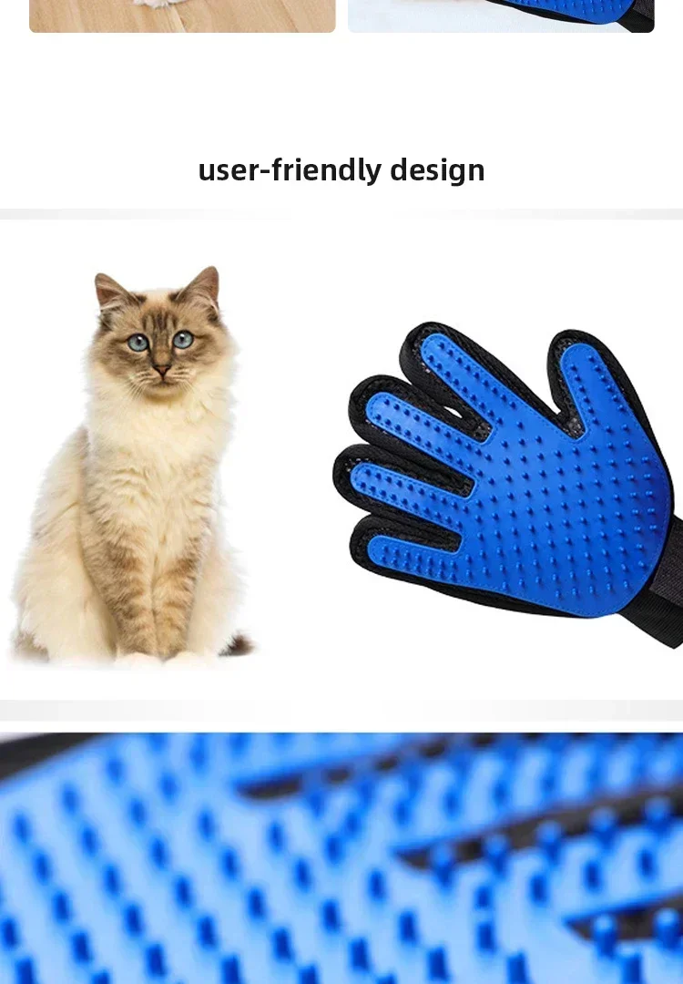 Gants de toilettage en Silicone pour animaux de compagnie, outil d'épilation et de Massage pour chats/chiens, brosse de bain et fournitures de démêlage pour un entretien facile