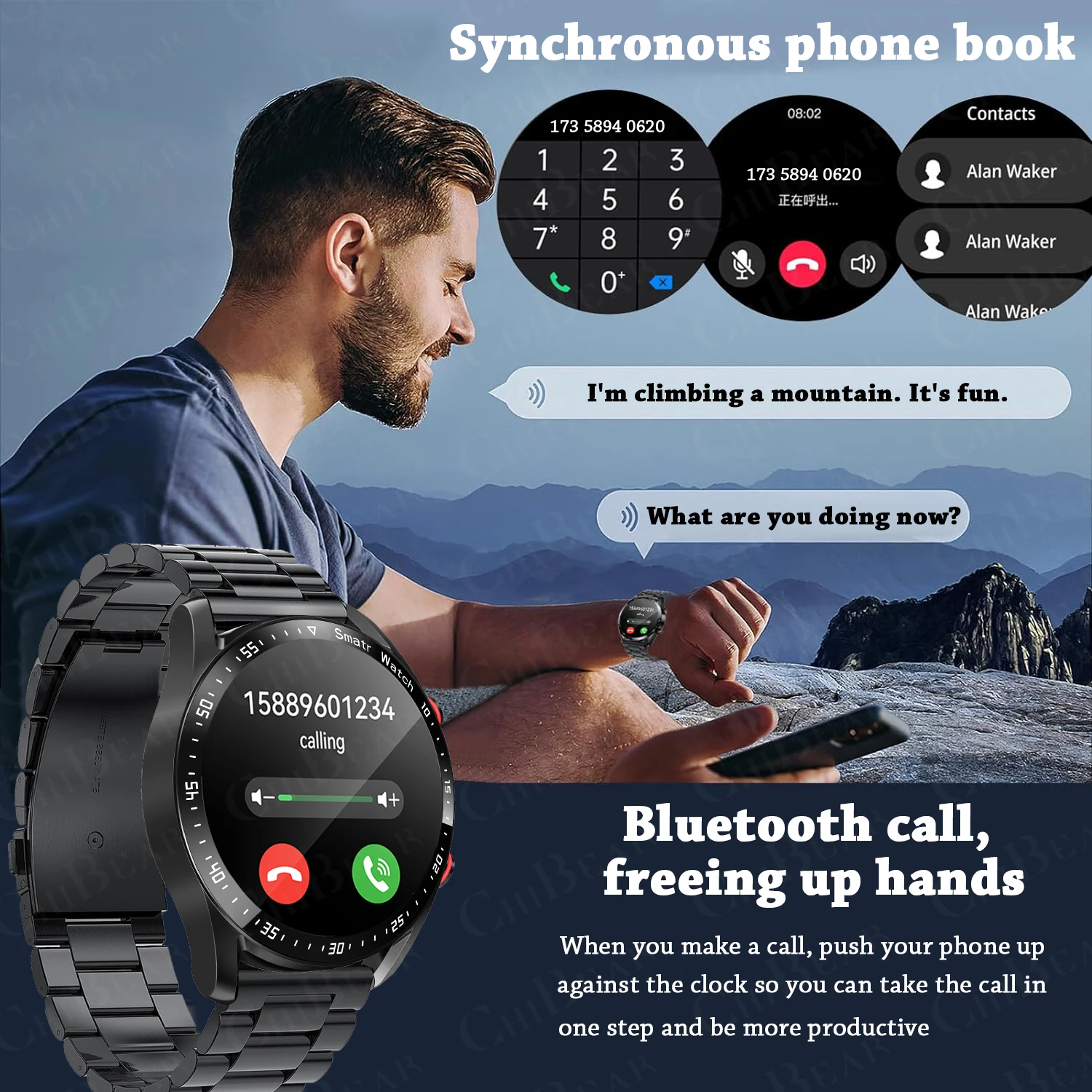 Montre Connectée Intelligente Android iOS SmartWatch Amoled Call Fitness ECG+PPG – Image 4