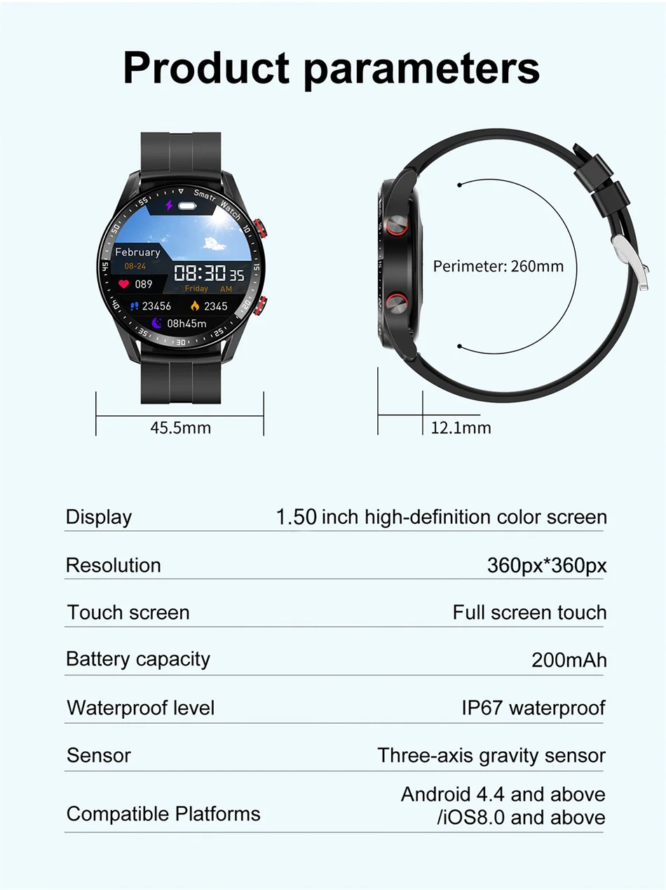 Montre intelligente d'appel Bluetooth pour homme, écran HD 2024x360, fréquence cardiaque, suivi de la condition physique, ECG + PPG, montres intelligentes professionnelles pour Huawei, nouveau, 360 Montre intelligente d'appel Bluetooth pour homme, écran HD 2024x360, fréquence cardiaque, suivi de la condition physique, ECG + PPG, montres intelligentes professionnelles pour Huawei, nouveau, 360