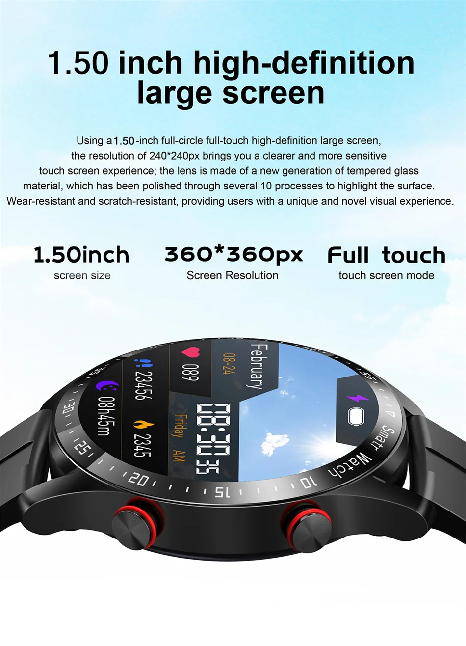 Montre intelligente d'appel Bluetooth pour homme, écran HD 2024x360, fréquence cardiaque, suivi de la condition physique, ECG + PPG, montres intelligentes professionnelles pour Huawei, nouveau, 360 Montre intelligente d'appel Bluetooth pour homme, écran HD 2024x360, fréquence cardiaque, suivi de la condition physique, ECG + PPG, montres intelligentes professionnelles pour Huawei, nouveau, 360