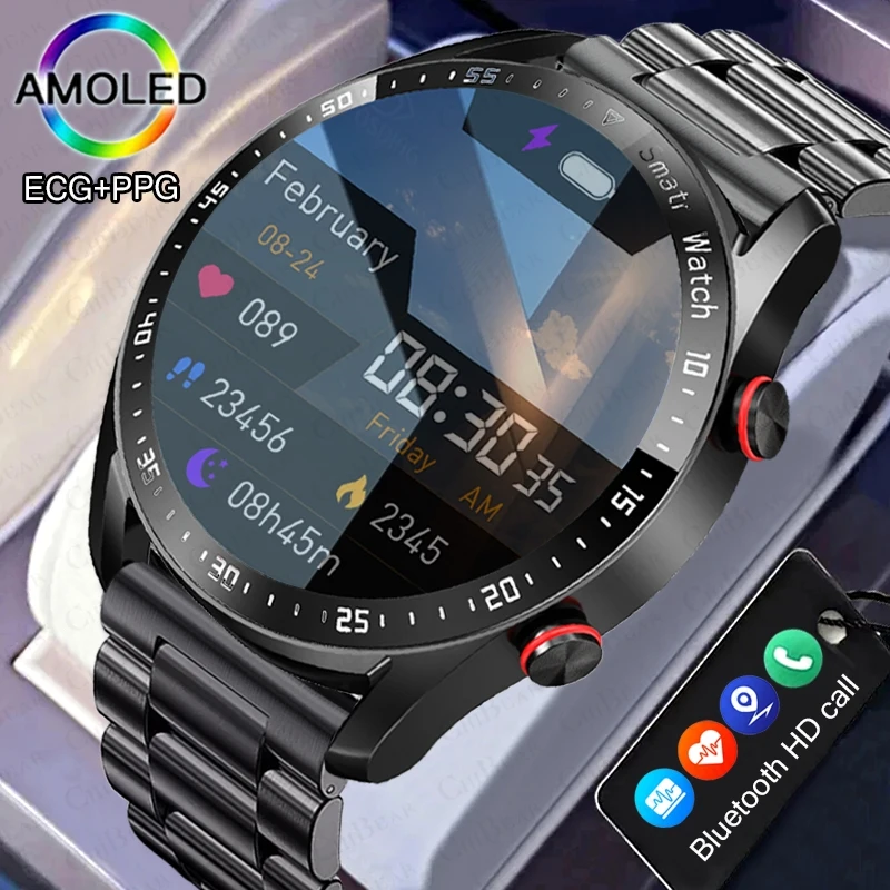 Montre Connectée Intelligente Android iOS SmartWatch Amoled Call Fitness ECG+PPG