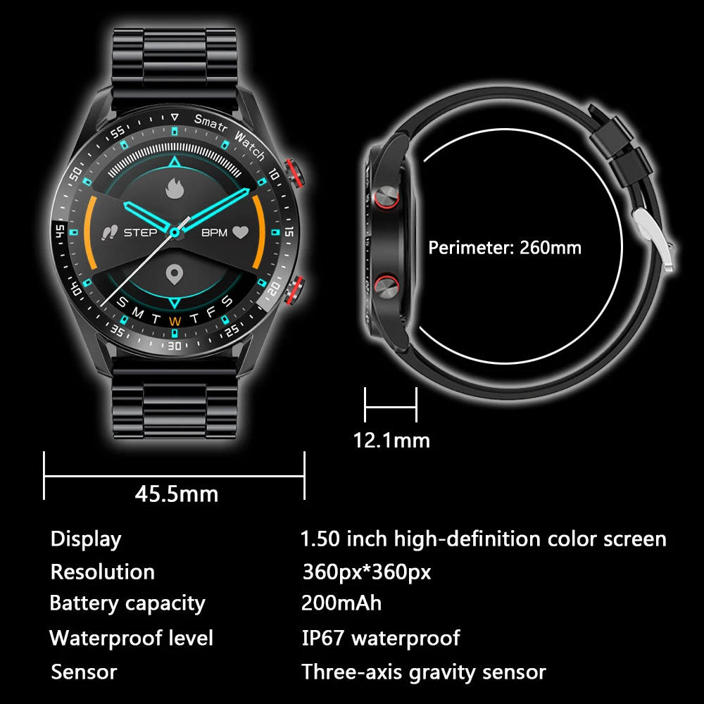 Montre Connectée Intelligente Android iOS SmartWatch Amoled Call Fitness ECG+PPG – Image 6