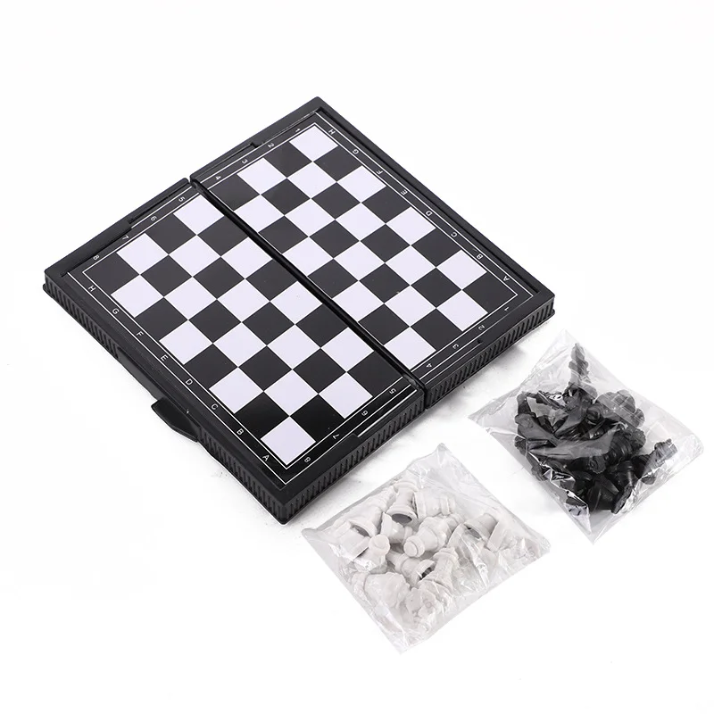 Mini jeu d'échecs magnétique pliant, jeu de société en plastique magnétique, jouet Portable pour enfant, Portable en plein air