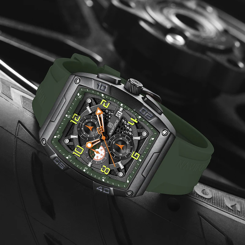Montre Homme Sport Chronographe Naviforce Multifonctions Silicone Jour NF8052 – Image 4