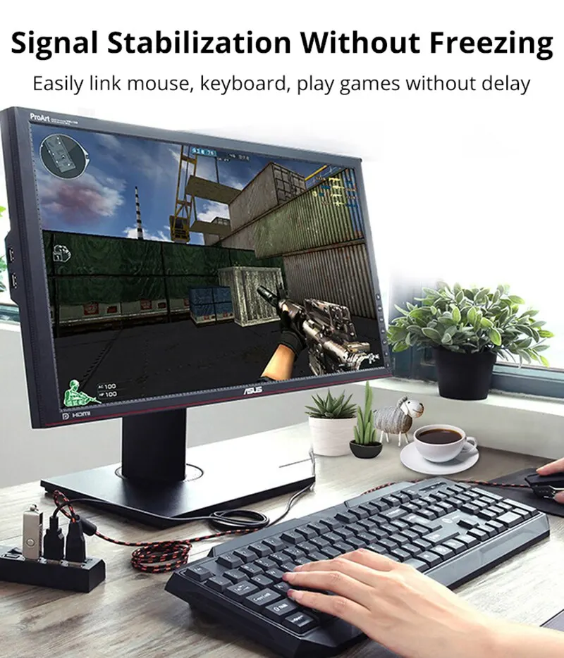 Commutateur d\'extension de concentrateur USB, 7 ports, USB 2.0, ordinateur, One Drag Seven Splitter, PC, ordinateur portable, ordinateur de bureau