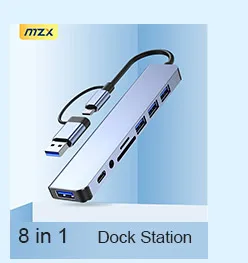 MZX Clip aluminium USB HUB 3.0 Station d'accueil 3 0 multi-hub séparateur adaptateur A C Extension concentrateur ordinateur de bureau USB Hub Dock