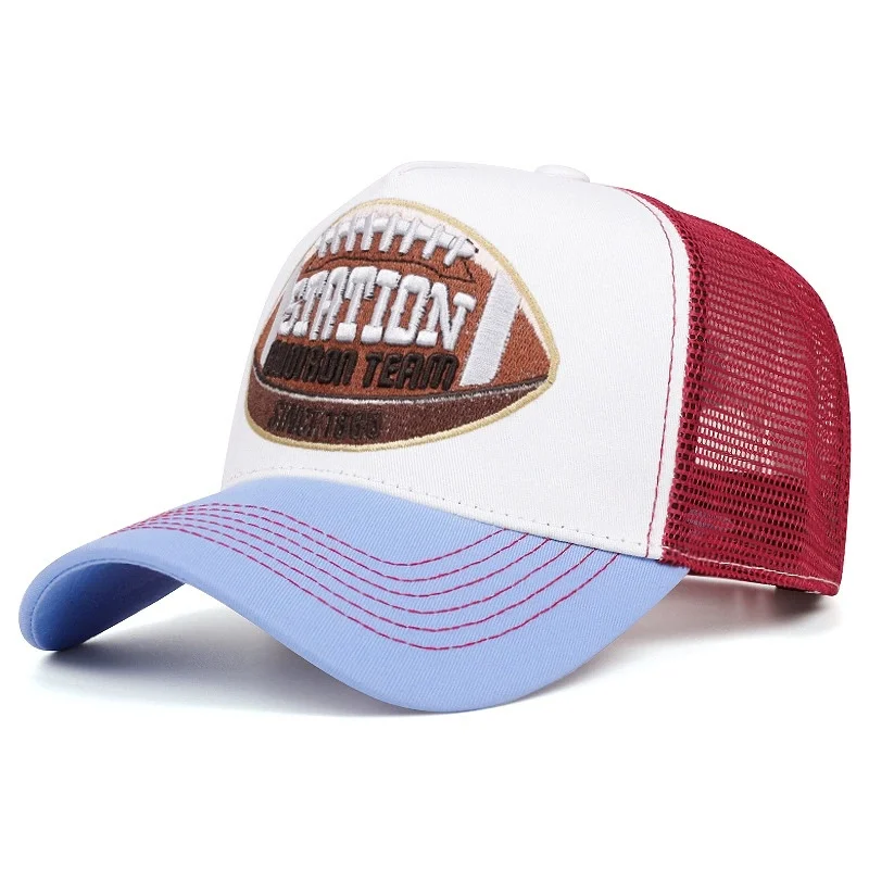 Casquette de Baseball unisexe, en maille, motif de lettres de STATION classique, pour hommes et femmes, respirant, Streetwear, chapeau de camionneur d\'été, offre spéciale