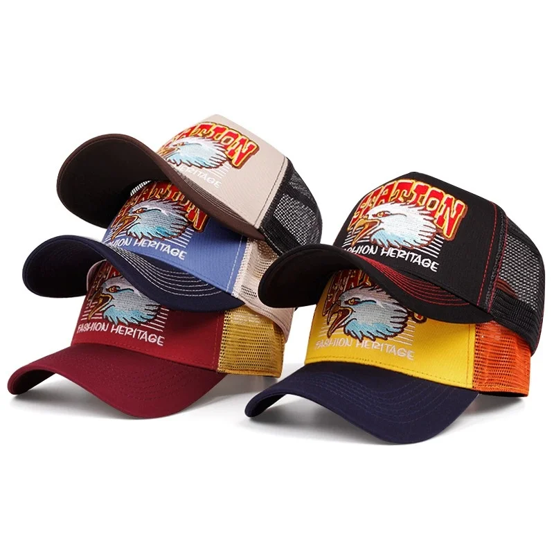 Casquette de Baseball unisexe, en maille, motif de lettres de STATION classique, pour hommes et femmes, respirant, Streetwear, chapeau de camionneur d\'été, offre spéciale