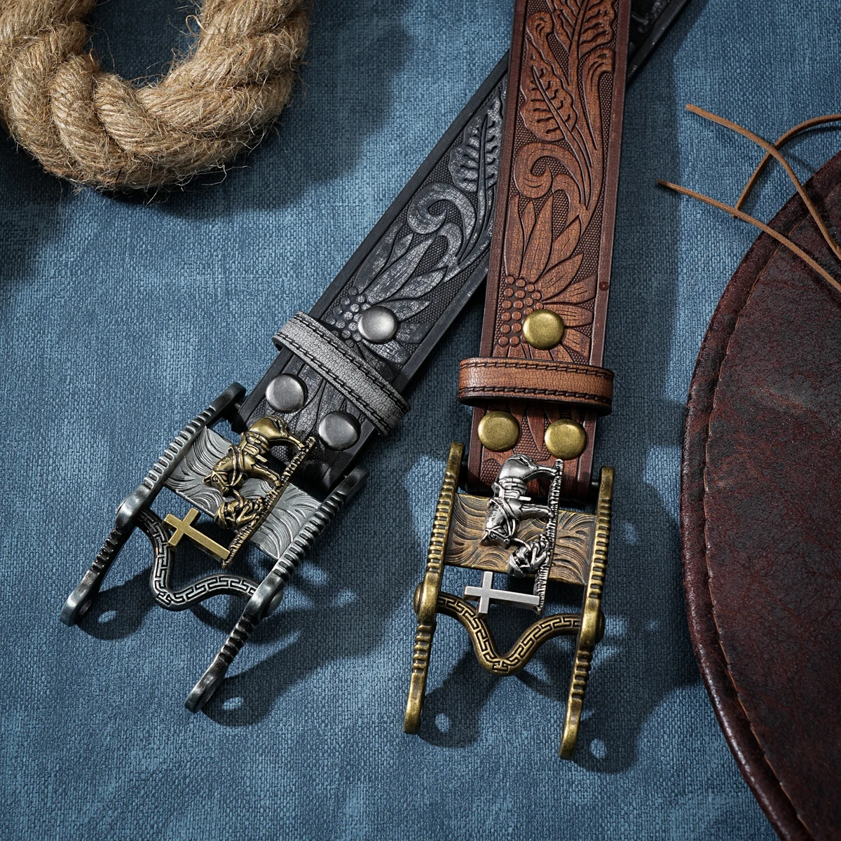 Lot de 2 éperons en acier inoxydable style cowboy de l'ouest pour l'entraînement des chevaux