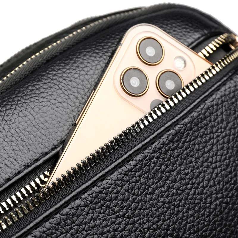 Sac à main en cuir souple pour femme, multi-poches, résistant à l\'usure, sac messager initié, sac à main de luxe pour femme, haute qualité, mode