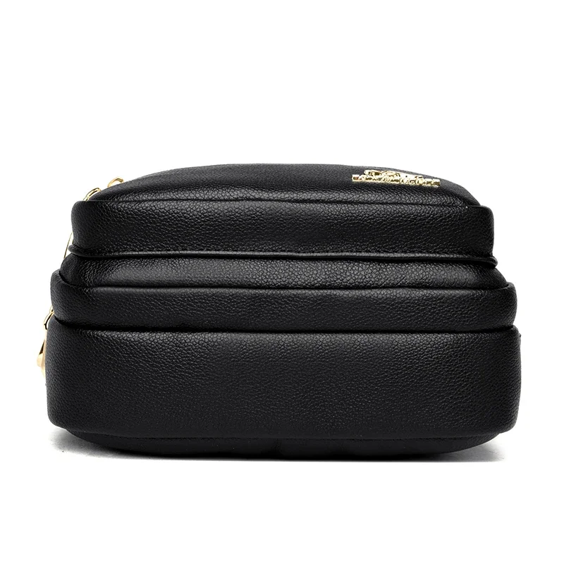 Sac à main en cuir souple pour femme, multi-poches, résistant à l\'usure, sac messager initié, sac à main de luxe pour femme, haute qualité, mode