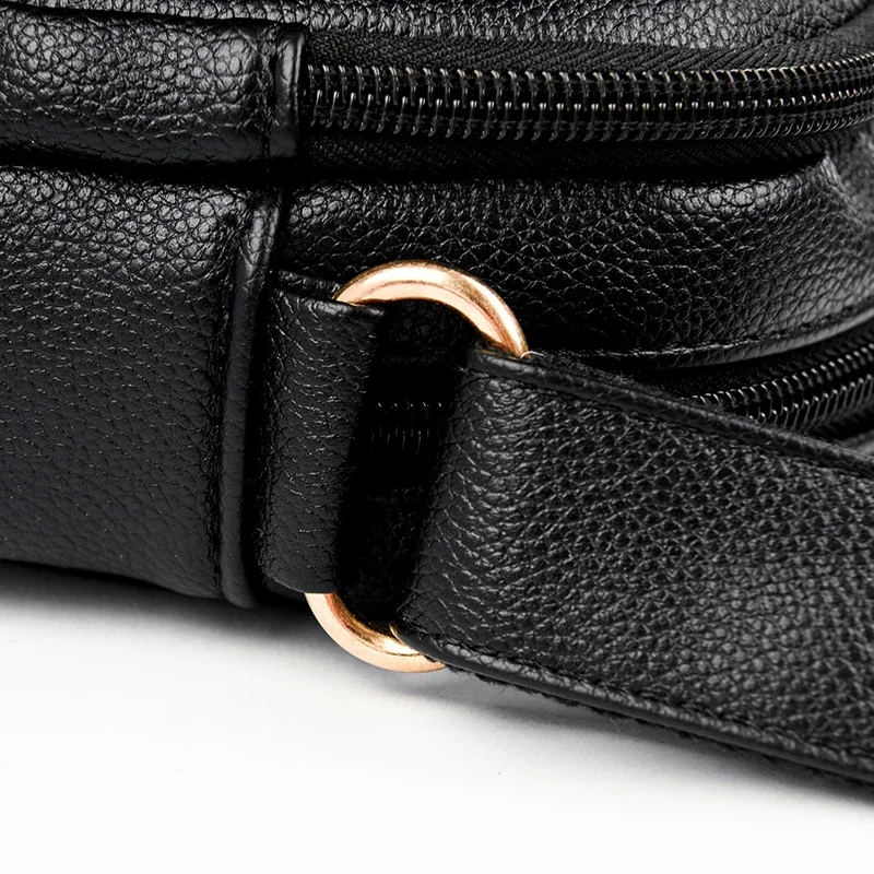 Sac à main en cuir souple pour femme, multi-poches, résistant à l\'usure, sac messager initié, sac à main de luxe pour femme, haute qualité, mode