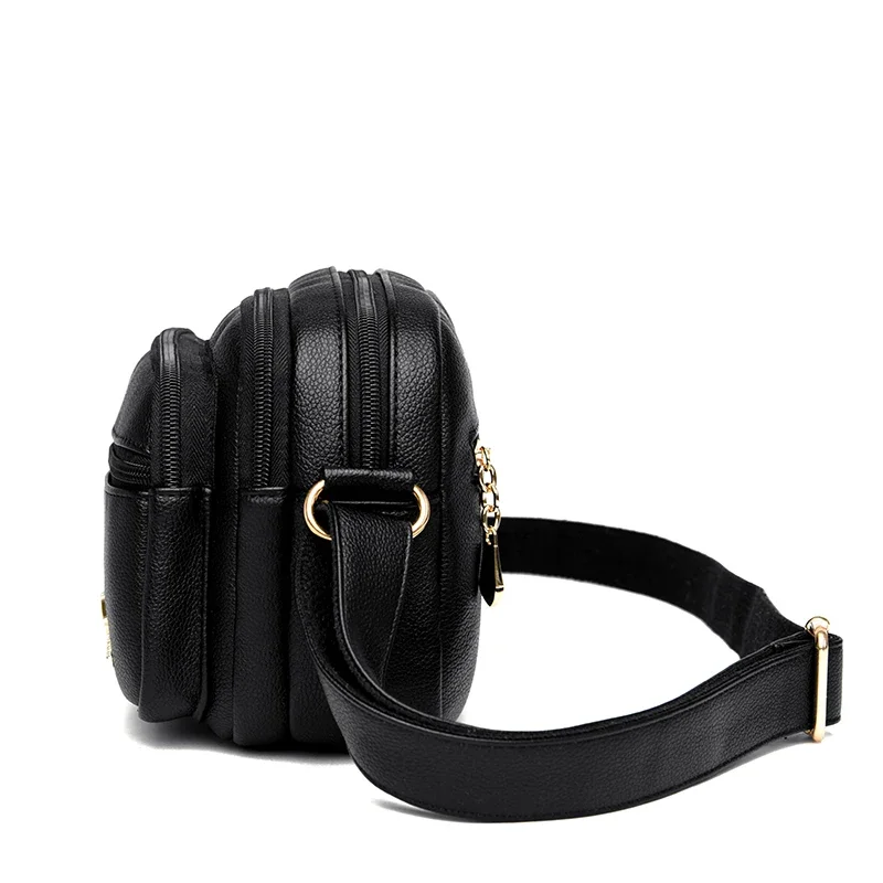 Sac à main en cuir souple pour femme, multi-poches, résistant à l\'usure, sac messager initié, sac à main de luxe pour femme, haute qualité, mode