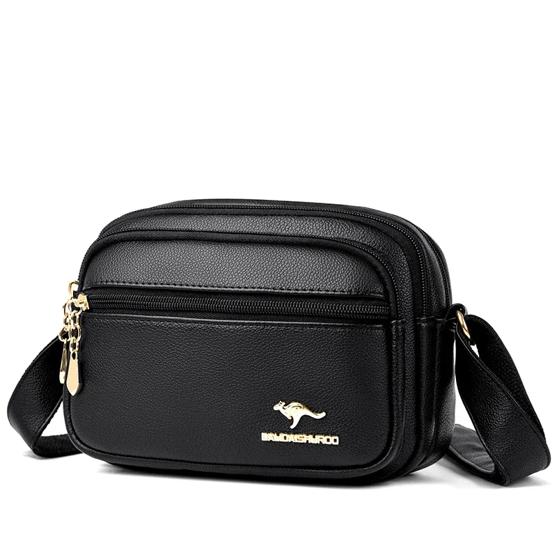 Sac à main en cuir souple pour femme, multi-poches, résistant à l\'usure, sac messager initié, sac à main de luxe pour femme, haute qualité, mode