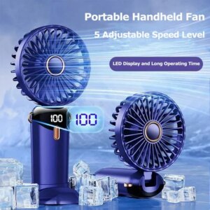 Ventilateur Portable 5 Vitesses Batterie 1800mAh Pliable Rechargeable USB ETE