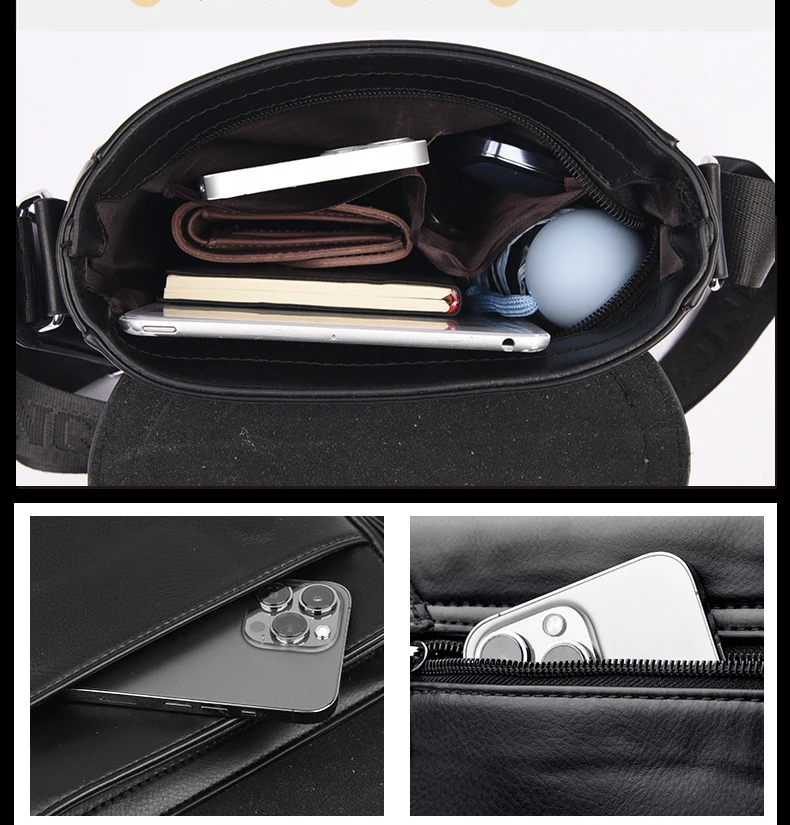 Marque de luxe hommes sacs à bandoulière en cuir étanche sac à main d\'affaires fourre-tout de voyage bandoulière sac de messager Pack pour homme Marque de luxe hommes sacs à bandoulière en cuir étanche sac à main d\'affaires fourre-tout de voyage bandoulière sac de messager Pack pour homme