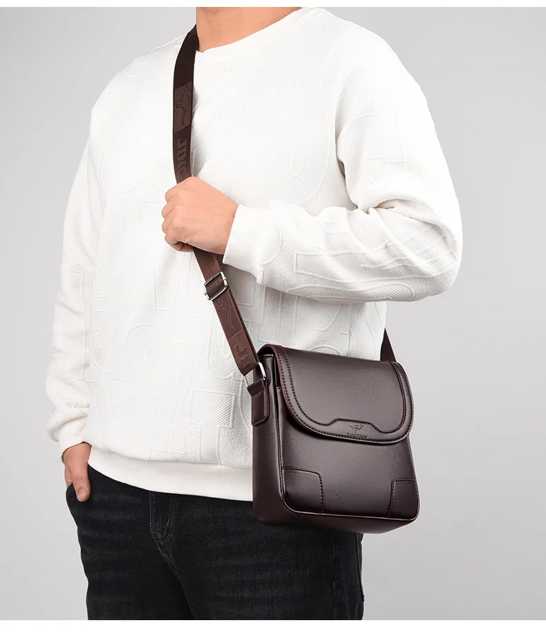 Marque de luxe hommes sacs à bandoulière en cuir étanche sac à main d\'affaires fourre-tout de voyage bandoulière sac de messager Pack pour homme Marque de luxe hommes sacs à bandoulière en cuir étanche sac à main d\'affaires fourre-tout de voyage bandoulière sac de messager Pack pour homme