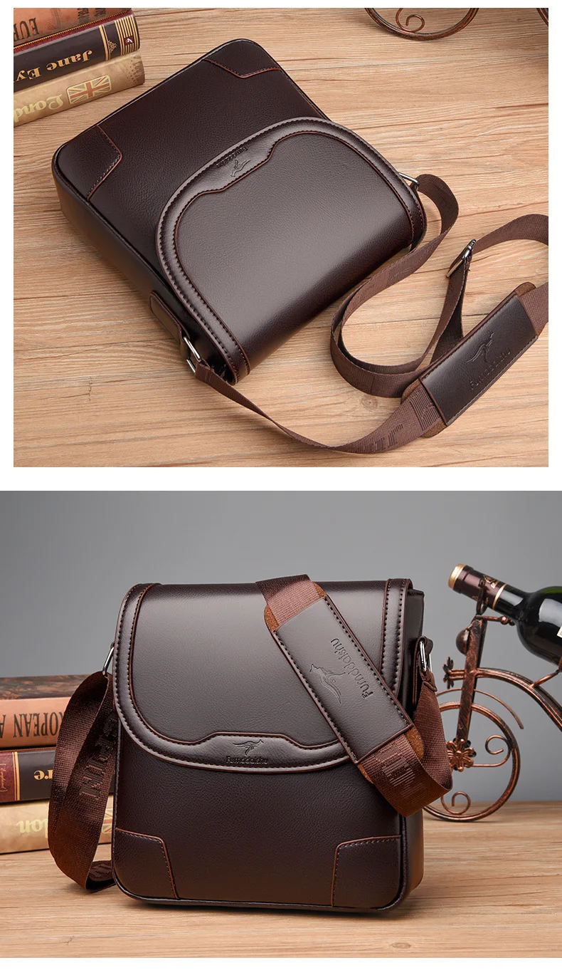 Marque de luxe hommes sacs à bandoulière en cuir étanche sac à main d\'affaires fourre-tout de voyage bandoulière sac de messager Pack pour homme Marque de luxe hommes sacs à bandoulière en cuir étanche sac à main d\'affaires fourre-tout de voyage bandoulière sac de messager Pack pour homme