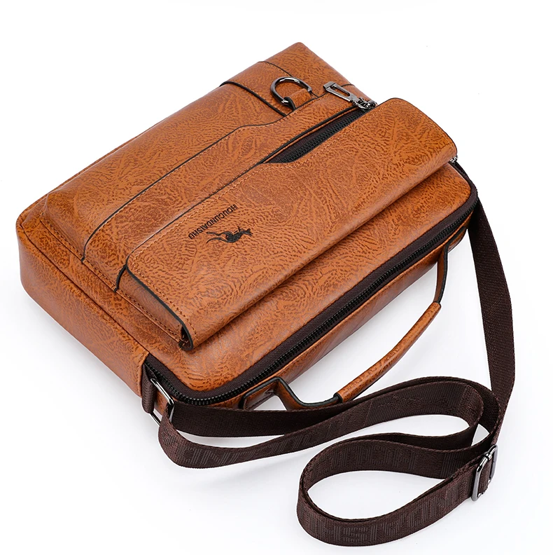 Sacs de messager de marque kangourou de luxe hommes en cuir sac à bandoulière décontracté pour hommes marron noir sac à bandoulière d\'affaires sac à main masculin Sacs de messager de marque kangourou de luxe hommes en cuir sac à bandoulière décontracté pour hommes marron noir sac à bandoulière d\'affaires sac à main masculin