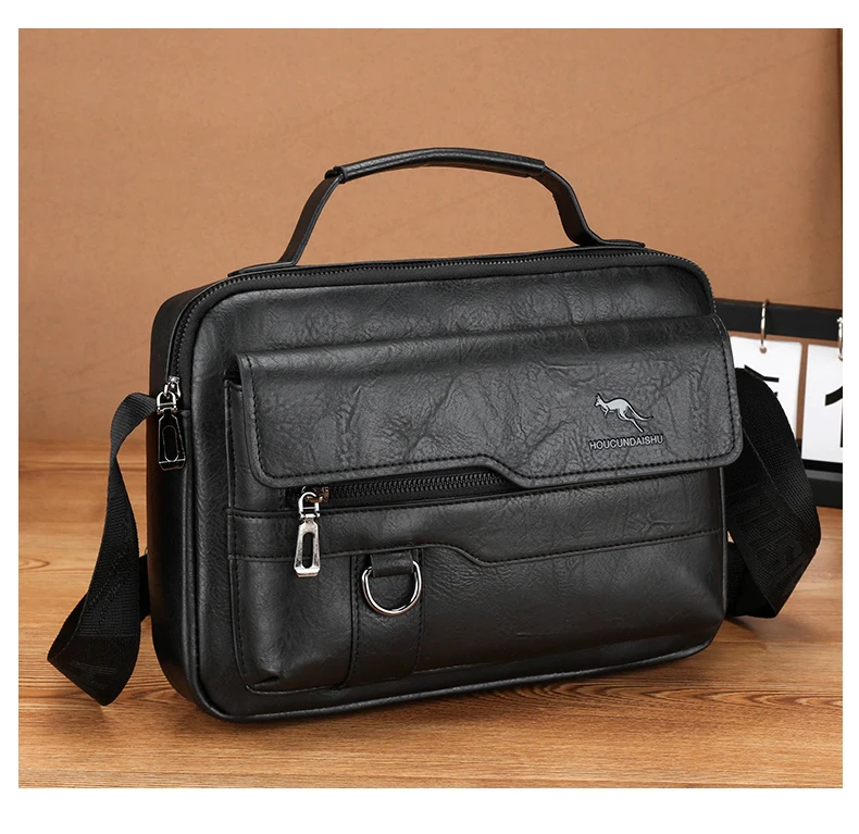 Sacs de messager de marque kangourou de luxe hommes en cuir sac à bandoulière décontracté pour hommes marron noir sac à bandoulière d\'affaires sac à main masculin Sacs de messager de marque kangourou de luxe hommes en cuir sac à bandoulière décontracté pour hommes marron noir sac à bandoulière d\'affaires sac à main masculin