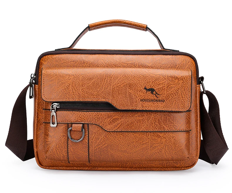 Sacs de messager de marque kangourou de luxe hommes en cuir sac à bandoulière décontracté pour hommes marron noir sac à bandoulière d\'affaires sac à main masculin Sacs de messager de marque kangourou de luxe hommes en cuir sac à bandoulière décontracté pour hommes marron noir sac à bandoulière d\'affaires sac à main masculin