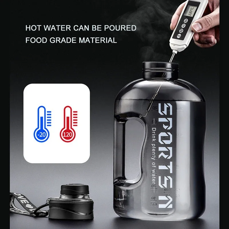 Bouteille d\'eau de sport 1,7 l/2,7 l, tasse de cyclisme, Portable, grande capacité, pour Fitness, Camping, bouilloire d\'eau pour hommes