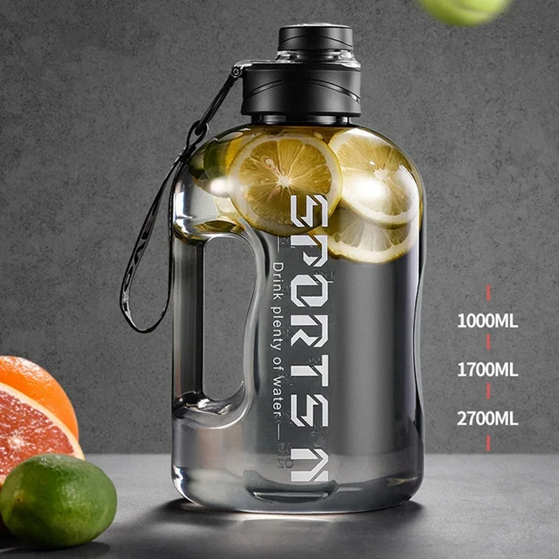 Bouteille d\'eau de sport 1,7 l/2,7 l, tasse de cyclisme, Portable, grande capacité, pour Fitness, Camping, bouilloire d\'eau pour hommes