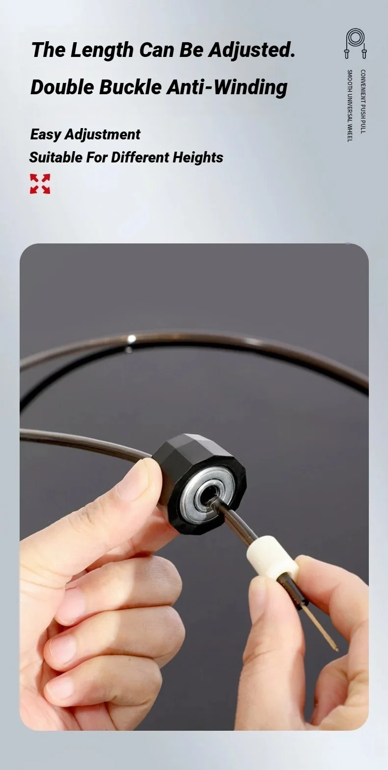 La nouvelle corde à sauter en fil d\'acier, exercice de saut réglable, entraînement physique, équipement de Sport à domicile, sans enchevêtrement