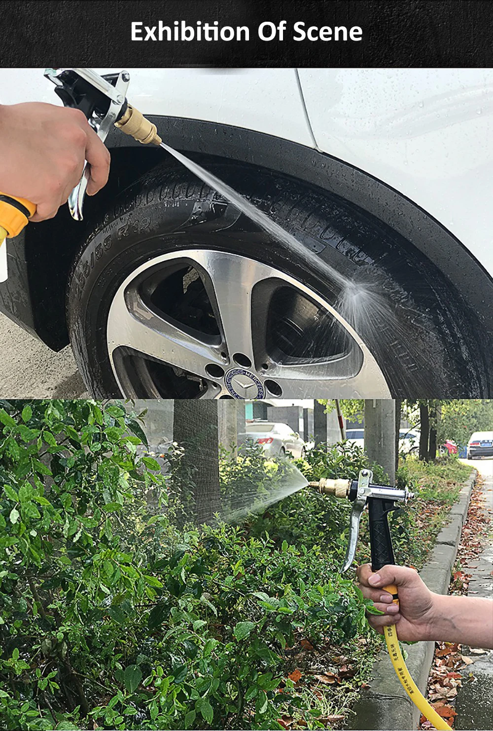 Pistolet à eau de lavage de voiture à haute pression, outils de lavage de voiture domestique, buse en métal, pistolet à eau de lavage de voiture, sans tuyaux d\'eau
