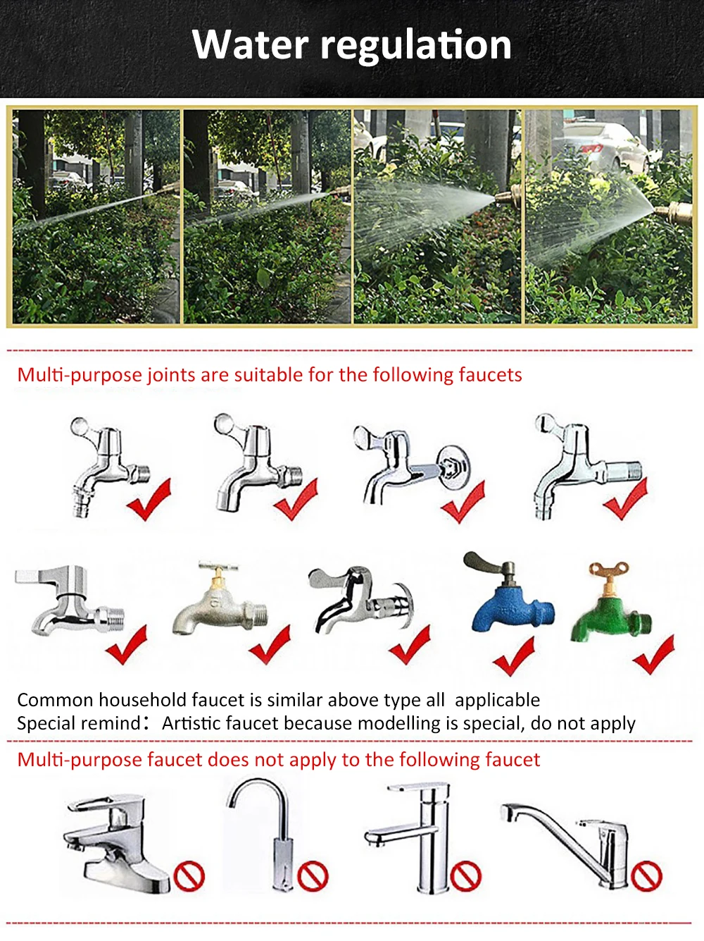 Pistolet Buse à Eau d'Arrosage de Lavage Haute Basse Pression Métal Jardin Auto – Image 4