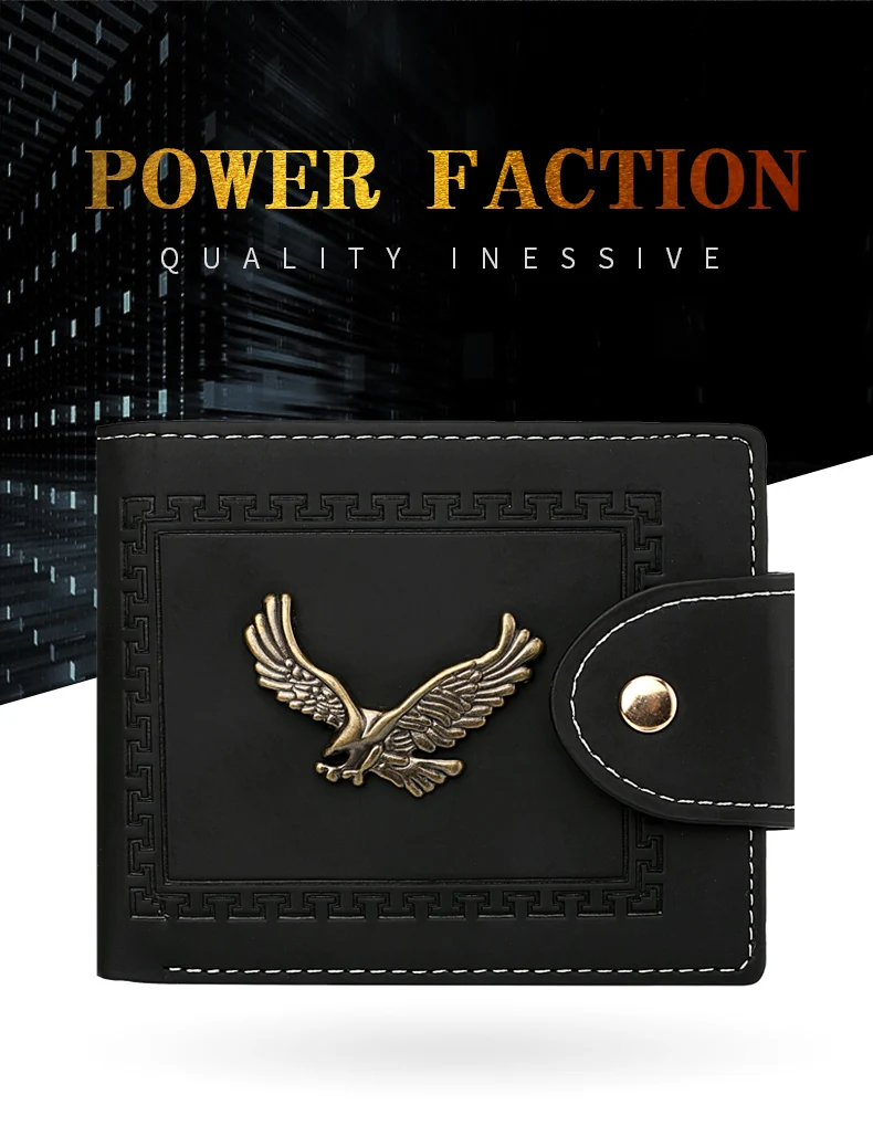 Portefeuille homme court portefeuille jeunesse mode personnalité Pu cuir carte de crédit porte-carte d\'identité portefeuille pliant portefeuille