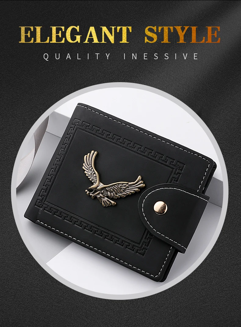 Portefeuille homme court portefeuille jeunesse mode personnalité Pu cuir carte de crédit porte-carte d\'identité portefeuille pliant portefeuille