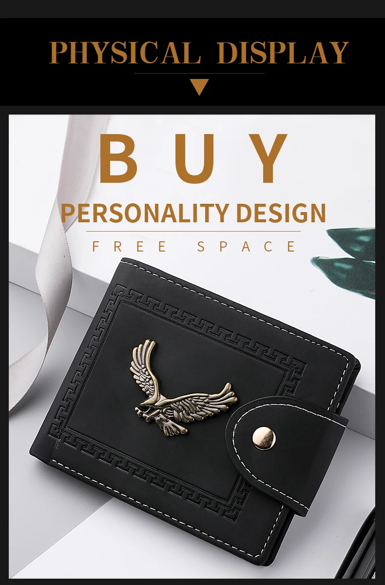 Portefeuille homme court portefeuille jeunesse mode personnalité Pu cuir carte de crédit porte-carte d\'identité portefeuille pliant portefeuille