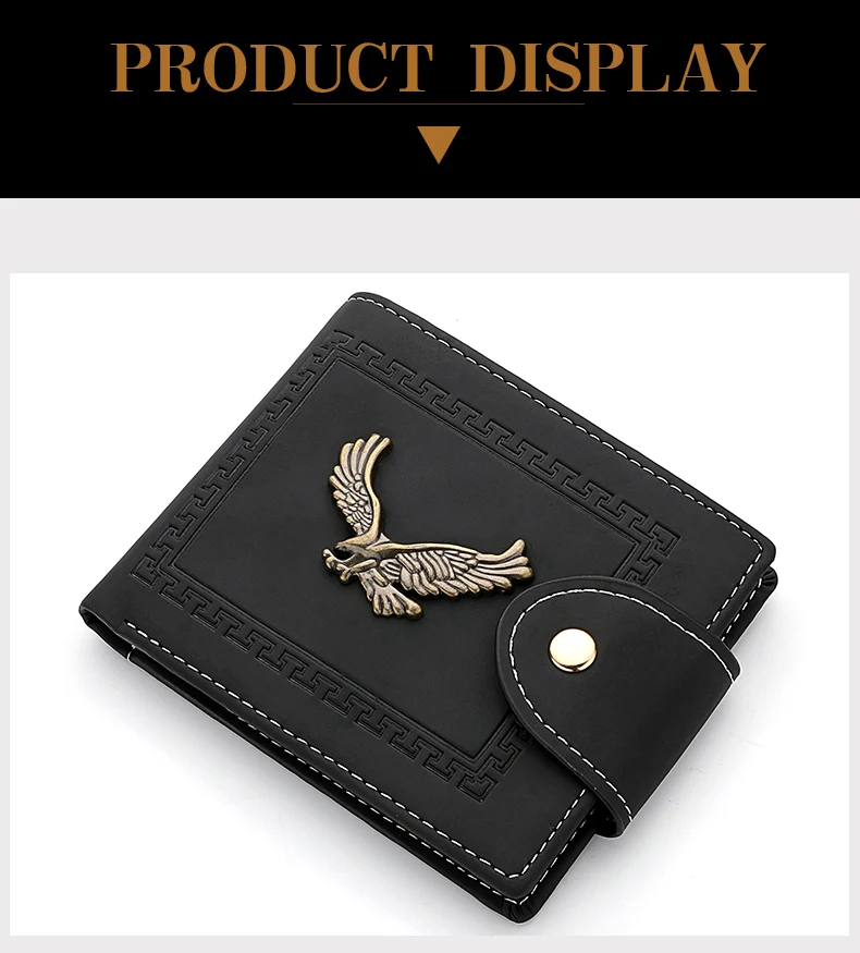 Portefeuille homme court portefeuille jeunesse mode personnalité Pu cuir carte de crédit porte-carte d\'identité portefeuille pliant portefeuille