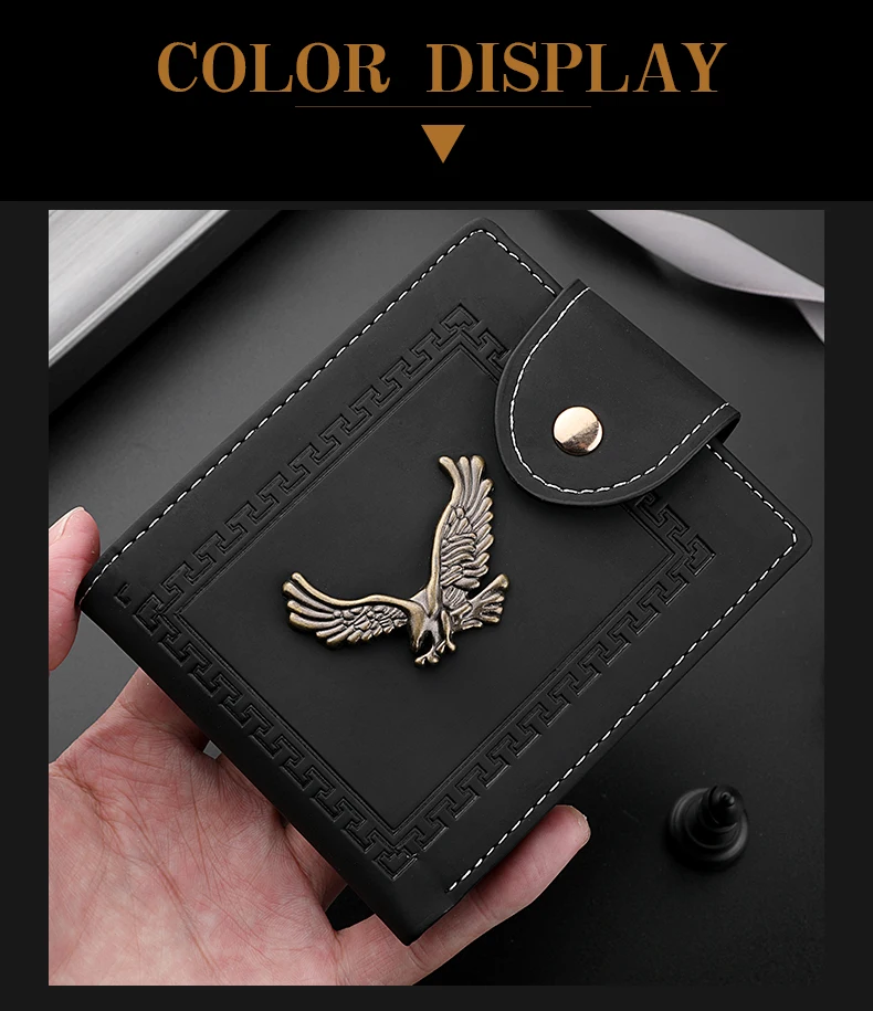 Portefeuille homme court portefeuille jeunesse mode personnalité Pu cuir carte de crédit porte-carte d\'identité portefeuille pliant portefeuille