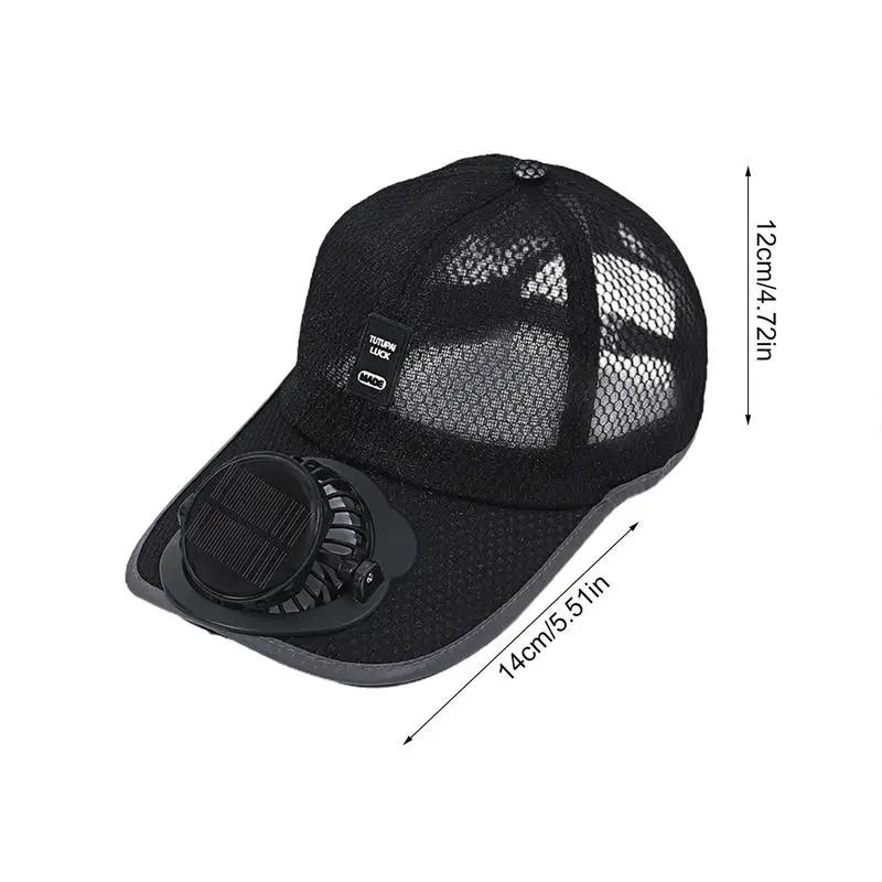 Casquette Homme avec Ventilateur Energie Solaire Batterie USB Respirant Mailles – Image 2